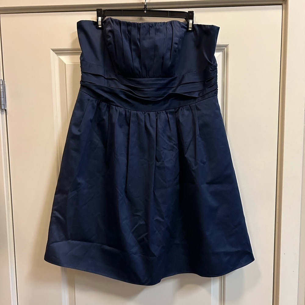 Strapless Navy Party Dress